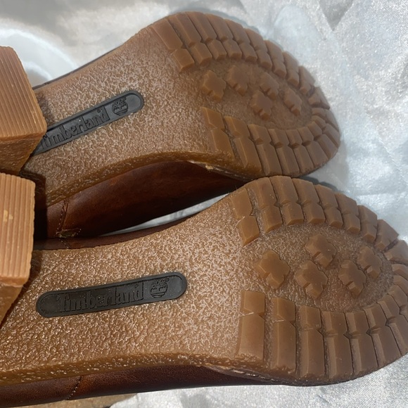 Timberland Glancy Teddy Fleece Brown Leather Heel Ankle Boots Size Womens 8.5 - Picture 7 of 13